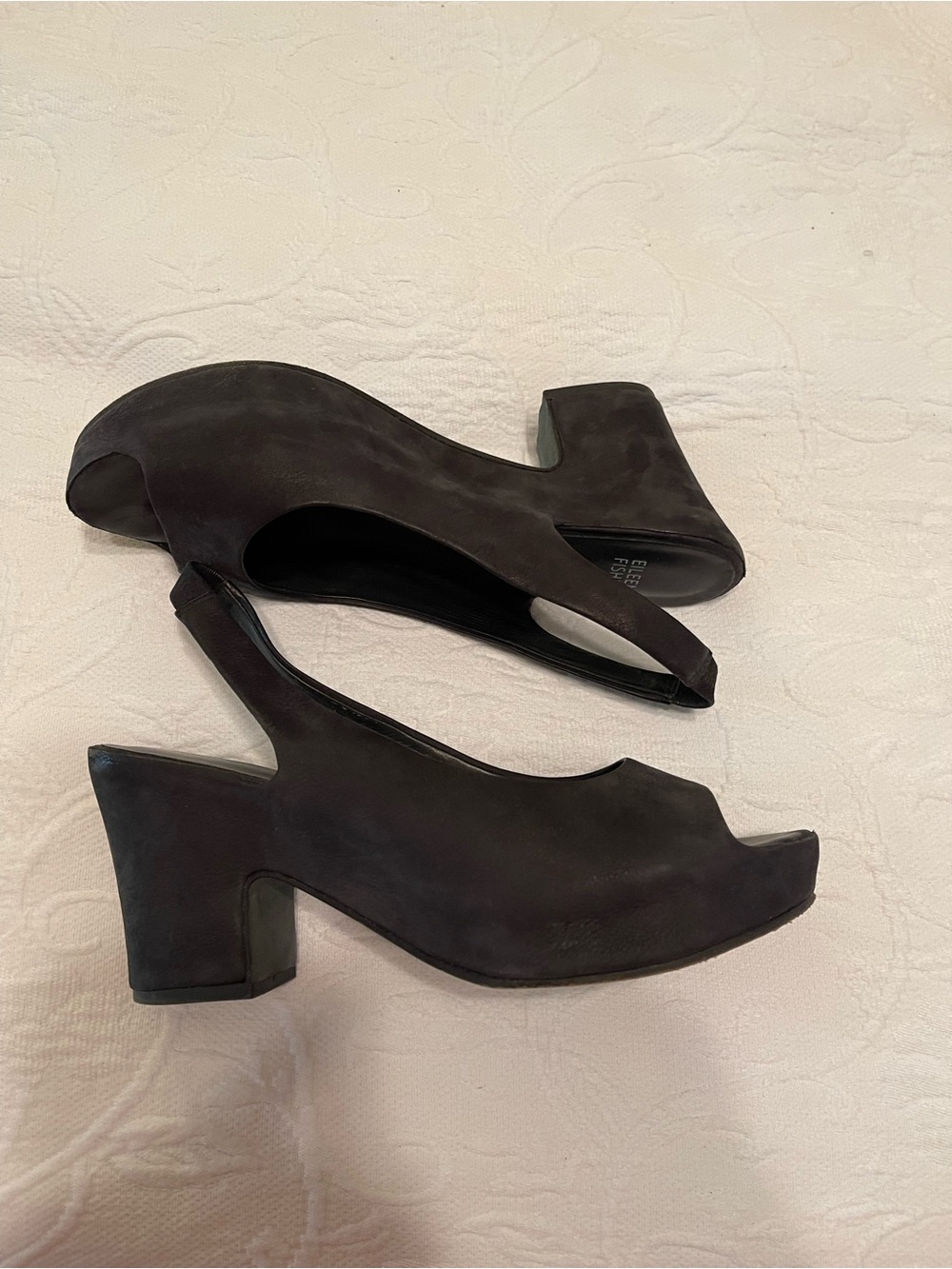 Eileen Fisher Women's Dark Navy blue Suede Slingback Shoes